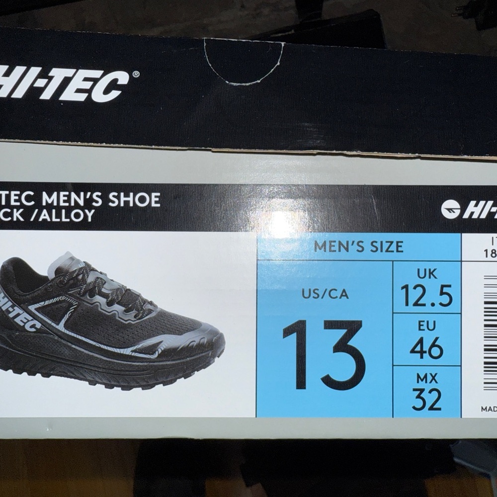 Hi-Tec Men's Trail Shoe Black Alloy Size 13
